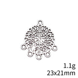 20pcs 23x21mm Antique Silver Color Flower Earring Connector Pendant For DIY Jewelry Making Handmade Jewelry Findings