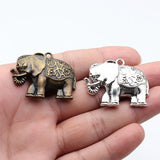 5pcs 42x34mm 2 Colors Antique Bronze Color Antique Silver Color Elephant Charms For DIY Jewelry Making