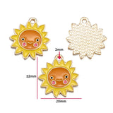 10pcs 20 styles Zinc alloy Metal Enamel bee honeycomb sunflower charm For Bracelet Necklace Key Chain Pendant DIY Jewelry Making