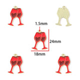 10-Piece Red Valentine's Day Enamel Charm Bracelet, Earrings, Metal Keychain Pendant Jewelry Accessories Set W577