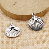 10pcs 22x18mm 2 Colors Antique Bronze Color Antique Silver Color Starfish And Shell Charms For DIY Jewelry Making