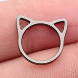 20pcs 21x20mm/16x15mm/13x12mm 6 Colors Hollow Cat Head Frame Charms For DIY Jewelry Making