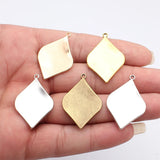 4pcs 35x25mm 5 Colors Twisted Leaf-Shaped Charms For DIY Jewelry Making