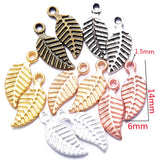 50pcs 14*6mm New Product 6 colors small leaves Charms Necklace Pendant Bracelet Jewelry Making Handmade Crafts diy Supplies