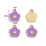 10pcs various styles Enamel Alloy flower Charm Earring Pendant DIY Keychain Necklace Jewelry Accessories W494
