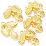 20Pcs 24*20mm 5 Color Charms leaf Metal Alloy Pendants for Earring Necklace Jewelry Making DIY Handmade