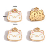 10pcs 17 styles animal Enamel Alloy cat Charm Earring Pendant DIY Keychain Necklace Jewelry Accessories W478