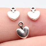 40pcs 9x6.6mm 2 Colors Antique Silver Color Rose Gold Color Hearts Charms For DIY Jewelry Making