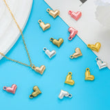 20pcs 5 Color Exquisite heart shaped Charm for Necklace Keyring Pendant  DIY Handmade Jewelry Accessories 14*10mm A137