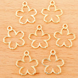 40pcs 6 colors flower petal Zinc alloy Charms for Jewelry Making Fashion Earrings Pendants Necklaces Bracelet Accessories DIY