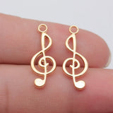 20pcs 26x10mm 5 Colors Muscial Note Treble Charms For DIY Jewelry Making
