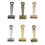 10Pcs Antique Silver Alloy Hammer-Finish Jewelry Pendants 18*6.5mm 6 Colors for Handmade DIY Jewelry Making Accessories J523