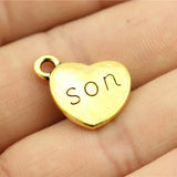 10pcs 15x18mm 3 Colors Antique Bronze Color Antique Silver Color Antique Gold Color Double Sided Son Heart Charms