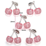 5pcs 20style Red Black Cherry Acrylic Stereo Oil Enamel DIY Charms for Bag Earring Necklace Jewelry Making Handmade Pendant W428