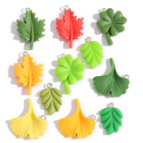 10pcs Resin Leaf Charms Maple Leaf Ginkgo Leaf Pendants Jewelry Making Materials Keychain Charms Earrings Necklace Accessories