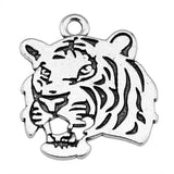 4pcs 27x24mm 2 Colors Antique Bronze Color Antique Silver Color Tiger Charms For DIY Jewelry Making