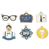 10pcs Colorful Drip-Style Alloy Pendants for Father's Day & Mother's Day DIY Keychain & Bracelet Jewelry Accessories W578