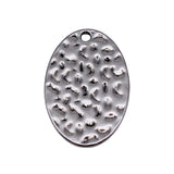 5pcs 30x20mm 4 Colors Hammered Oval Charms For DIY Jewelry Making