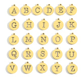 5pcs Stainless Steel Necklace Fashion Gold Color Initial Charms Metal Round A To Z Letters For Women Single Name Jewelry Gifts