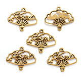 10pcs Double hole fan Charms For Bracelets Necklace Keychain Connector DIY Handmade Jewelry Making accessories 20*24mm J495