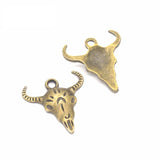 10pcs Antique Silver color Bull Head Charm Pendant fit Making Bracelets Jewelry Findings DIY Accessories 21*20mm D933