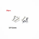 2-40pcs Ancient silver Alloy Loose Spacer Beads Gold Silver Crown Beads for Jewelry Making DIY Bracelet Handmade Accessories