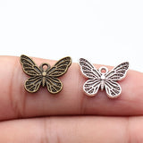 20pcs 13x18mm 2 Colors Antique Bronze Color Antique Silver Color Butterfly Charms For DIY Jewelry Making