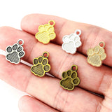 25pcs 6 Color Dog footprints Charm Bracelet Necklace Pendant DIY Jewelry Handmade Accessories 15*12mm