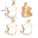 10pcs 17 styles animal Enamel Alloy cat Charm Earring Pendant DIY Keychain Necklace Jewelry Accessories W478