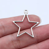 20pcs 30x27mm 5 Colors Hollow Star Charms For DIY Jewelry Making
