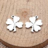 20pcs 16x15mm 2 Colors Antique Bronze Color Antique Silver Color Four Leaf Clover Charms For DIY Jewelry Making