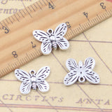 20 piezas dijes de mariposa 13x17mm colgantes de Color plata antigua para hacer joyería tibetana hecha a mano DIY