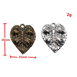 10pcs 26x21mm 2 Colors Antique Bronze Color Antique Silver Color Leaf Charms For DIY Jewelry Making