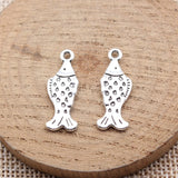 10pcs 25x9mm 2 Colors Antique Bronze Color Antique Silver Color Fish Charms For DIY Jewelry Making
