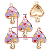 10Pcs 6 Color mushroom Charms Diy Findings Keychain Bracelets Pendant For Jewelry Making