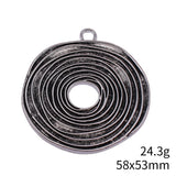 1pcs 58x53mm 2 Colors Antique Silver Color Antique Copper Color Irregular Geometric Circular Pattern Pendant