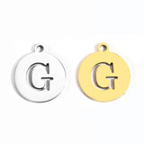 5pcs Stainless Steel Necklace Fashion Gold Color Initial Charms Metal Round A To Z Letters For Women Single Name Jewelry Gifts