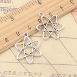 20 piezas dijes ciencia diagrama atómico 25x20mm colgantes de Color plata tibetana fabricación de joyería antigua DIY artesanía hecha a mano