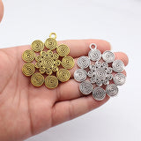 1pcs 61x56mm 2 Colors Antique Silver Color Antique Gold Color Swirl Pendant For DIY Jewelry Making
