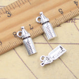 30 Uds. De dijes para biberones, 17x8mm, colgantes de Color plata antigua, fabricación de joyería tibetana hecha a mano DIY