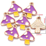 10Pcs 6 Color mushroom Charms Diy Findings Keychain Bracelets Pendant For Jewelry Making