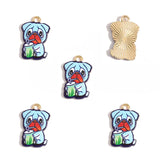 5pcs 21*15mm/23*15mm 14 colors Enamel Alloy dog Charm Earring Pendant DIY Keychain Necklace Jewelry Accessories W533