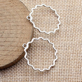 20pcs 30x28mm 5 Colors Openwork Flower Border Charms For DIY Jewelry Making