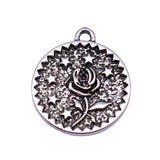 10pcs 20x18mm Antique Silver Color Flower Charms For DIY Jewelry Making