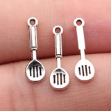 40pcs 19x6.7mm/18x5.5mm/23x5.7mm Antique Silver Color Spatula Charms For DIY Jewelry Making