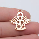 5pcs 28x27mm 6 Colors Flower Angel Charms For DIY Jewelry Making