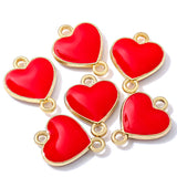 20Pcs 11Colors Double hole Zinc alloy Metal Enamel 13*10mm heart shaped Pendant For DIY Bracelet Necklace Jewelry Making