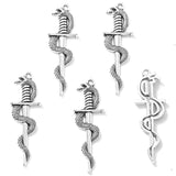 10pcs 6 Colors snake Sword Charms Pendant Retro Necklace Bracelet Metal Accessories DIY Charms Jewelry Craft Making 13X39mm M104