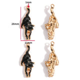 10pcs 17 styles animal Enamel Alloy cat Charm Earring Pendant DIY Keychain Necklace Jewelry Accessories W478