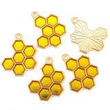 10pcs 20 styles Zinc alloy Metal Enamel bee honeycomb sunflower charm For Bracelet Necklace Key Chain Pendant DIY Jewelry Making